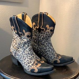 Lane leopard print cowboy boots